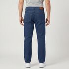 Men's Blue Straight Fit Clean Wash Jeans, मध्यम नीला, small