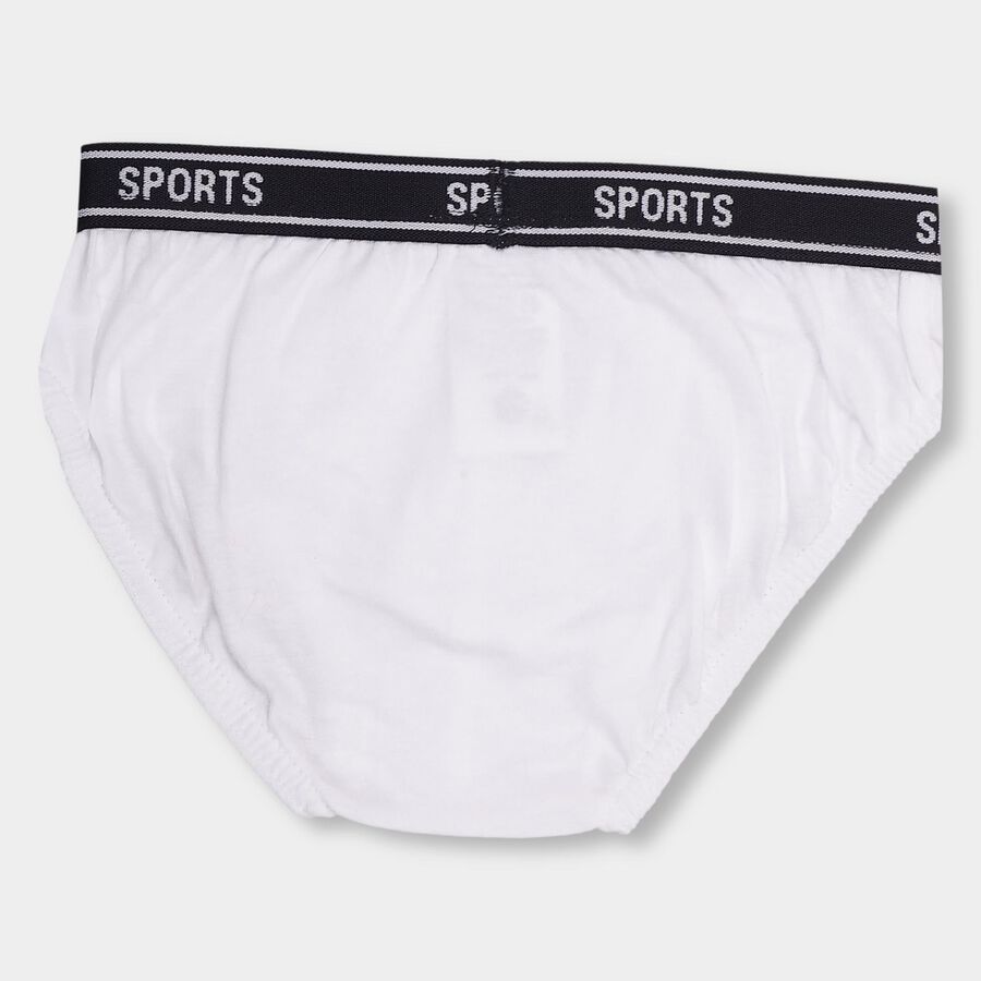 Boys' 100% Cotton Briefs, White, large image number null