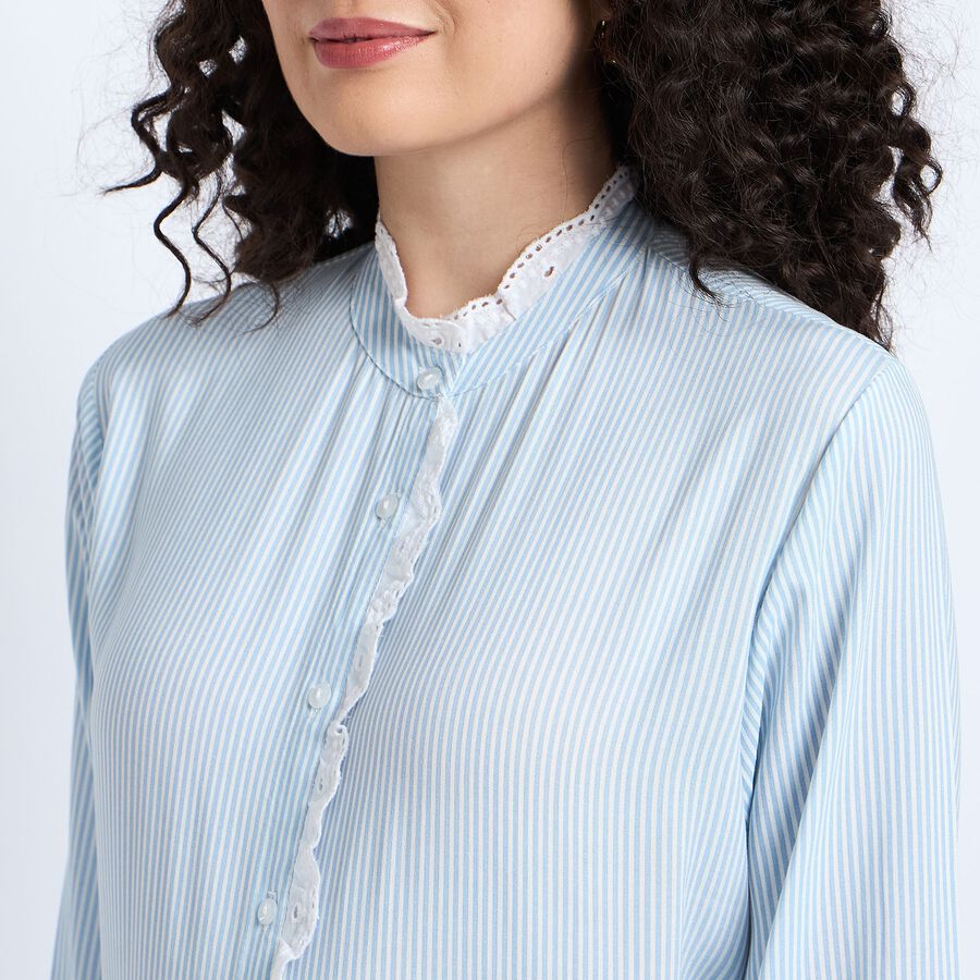Ladies'  Stripes Shirt, Light Blue, large image number null
