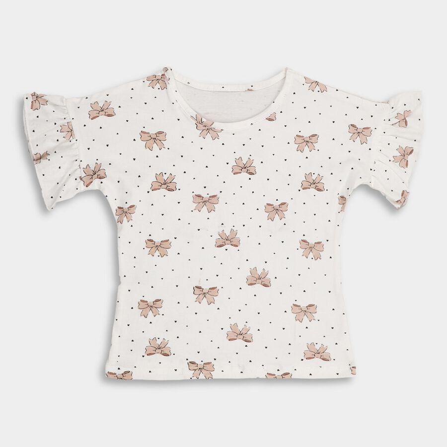 Girls' 100% Cotton T-Shirt , सफ़ेद, large