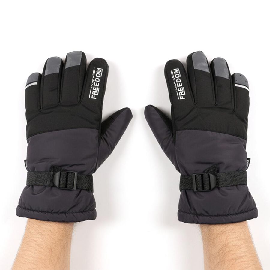Men's Gloves, गहरा ग्रे, large