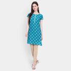 Printed Short Sleeve Kurta, Dark Green, small image number null