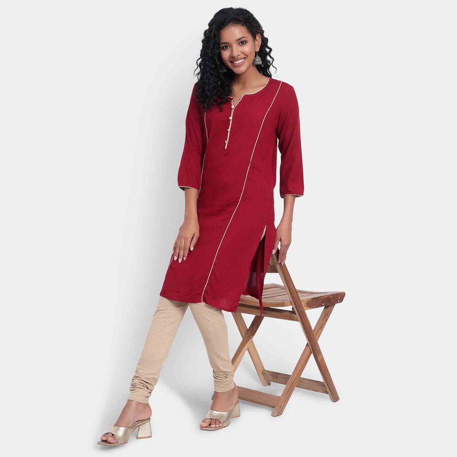 Solid Kurta, Maroon, large image number null
