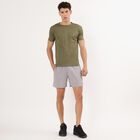 Men's Muted Olive Green Crew Neck Slim Fit T-Shirt, Khaki, small image number null