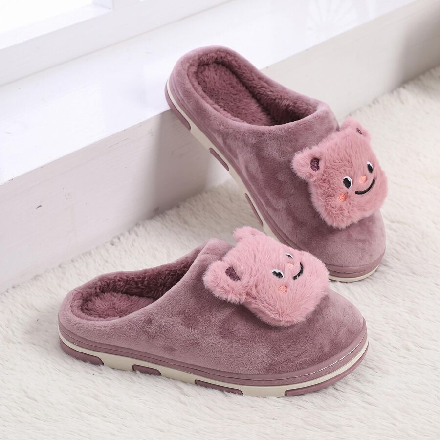 Women's Purple Slip-On House Slippers, बैंगनी, large