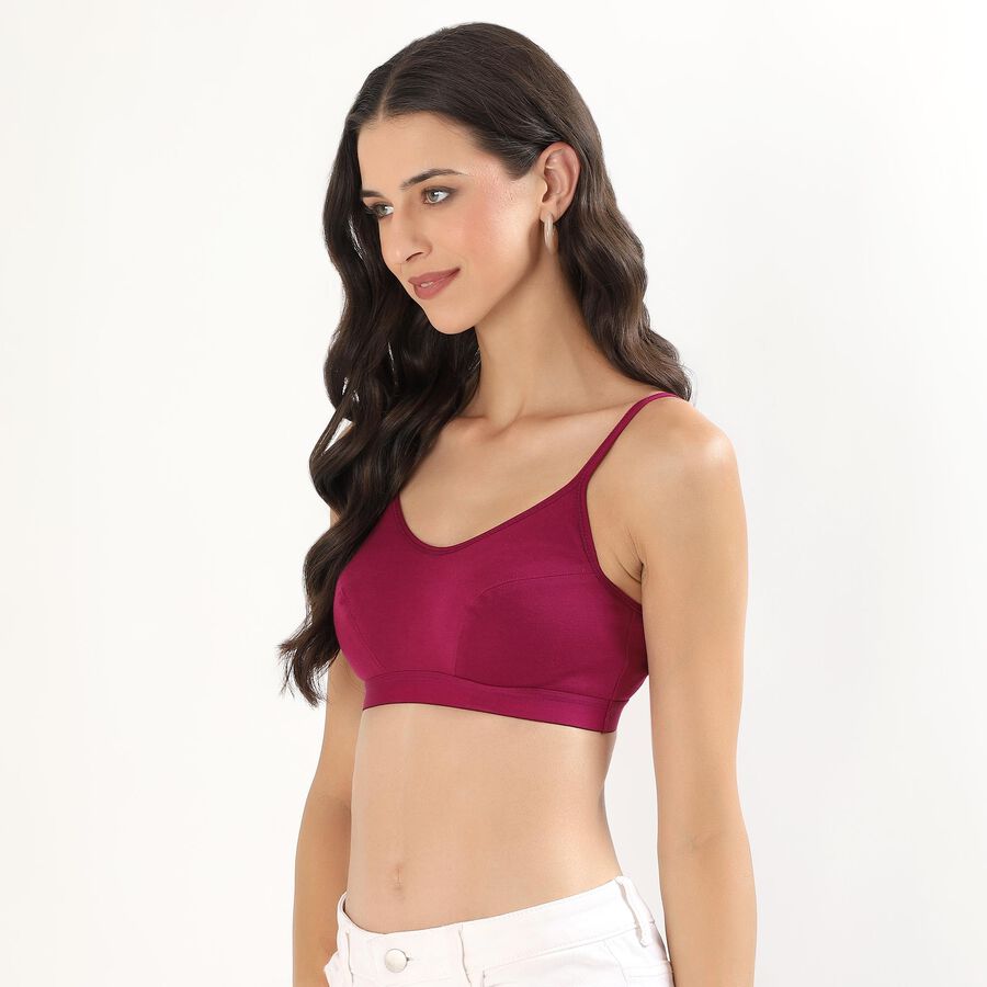 Women's Deep Magenta Wire-Free Casual Bra, Wine, large