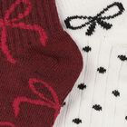 Girls' Light Pink Regular Fit Ankle-Length Socks, मरून, small image number null