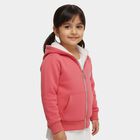 Girls Coral Pink Hooded Casual Sweatshirt, Coral, small image number null