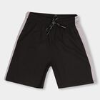 Boys' Jet Black Elastic Waist Cut And Sew Bermuda Shorts, Black, small image number null
