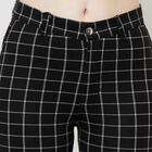 Checks Mid Rise Regular Trousers, Black, small image number null
