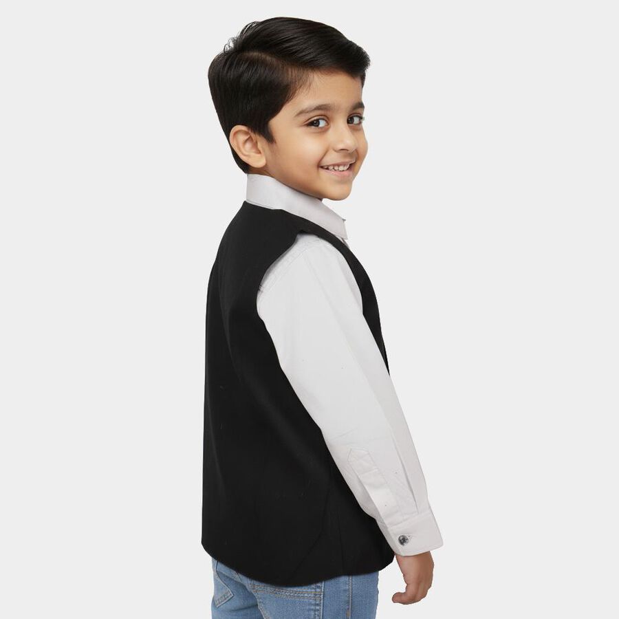 Boys Light Grey Cotton Classic Casual Shirt, हल्का ग्रे, large image number null
