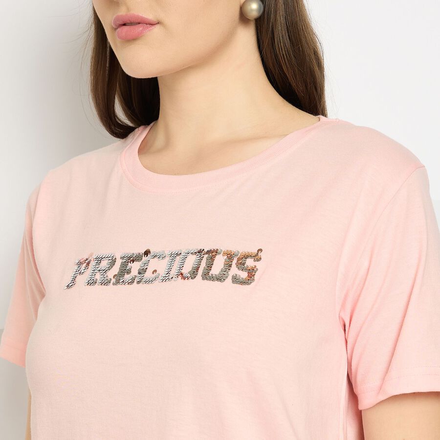 Ladies' Round Neck T-Shirt, Light Pink, large image number null