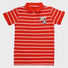 Boys Bright Cherry Red Cotton Crew Neck Casual Half Sleeve T-Shirt, Red, small