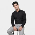 Men's Black Slim Fit Formal Shirt, Black, small