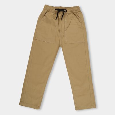 Boys' Muted Khaki Regular Fit Cross Pocket Trousers