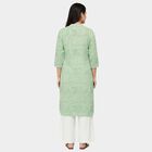 Women's Mint Notch Neck Floral Printed Kurta, Light Green, small