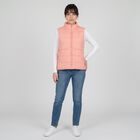 Women's Light Pink High Neck Puffer Jacket, Light Pink, small