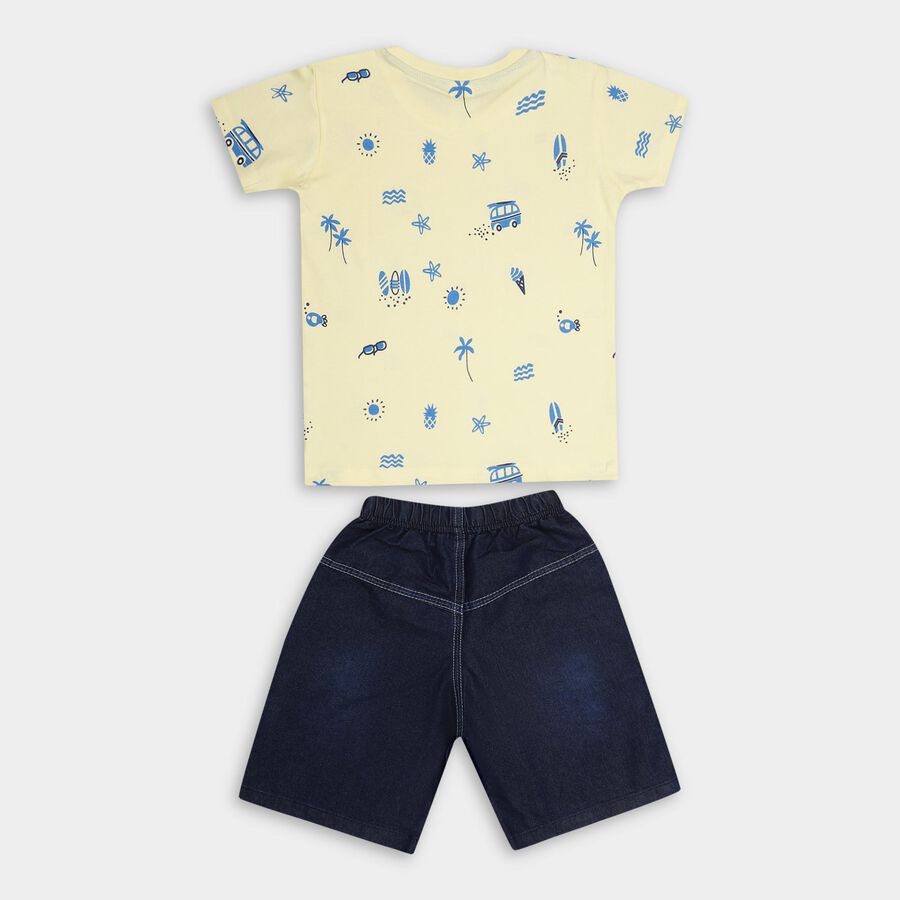Boys' 100% Cotton Woven Baba Suit , पीला, large image number null