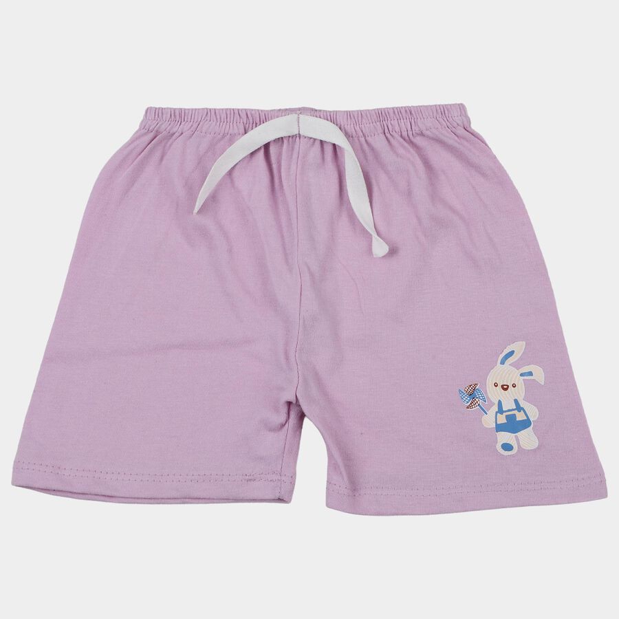 Infants Lilac Cotton Half Pant, Lilac, large