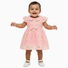 Infants' Soft Pink Floral Lace Party Frock, Light Pink, small