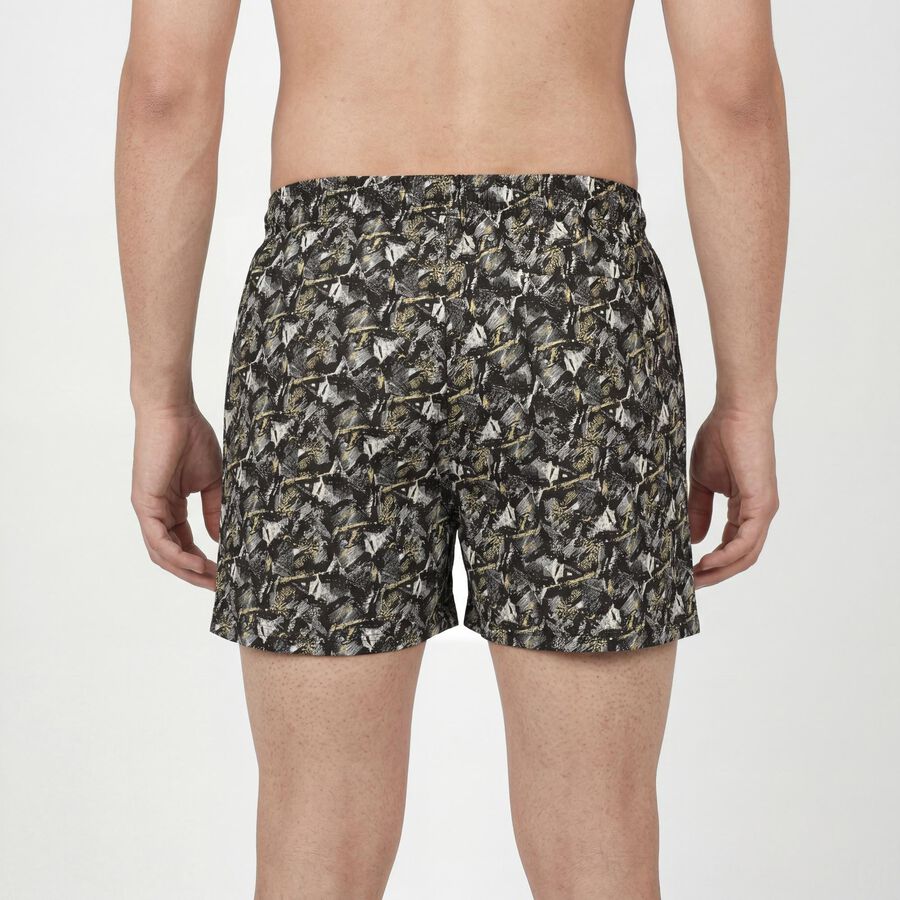 Men's Grey Regular Fit Solid Boxers, गहरा ग्रे, large