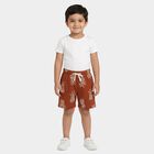 Boys Brown Regular Fit Printed Bermuda Shorts, Brown, small