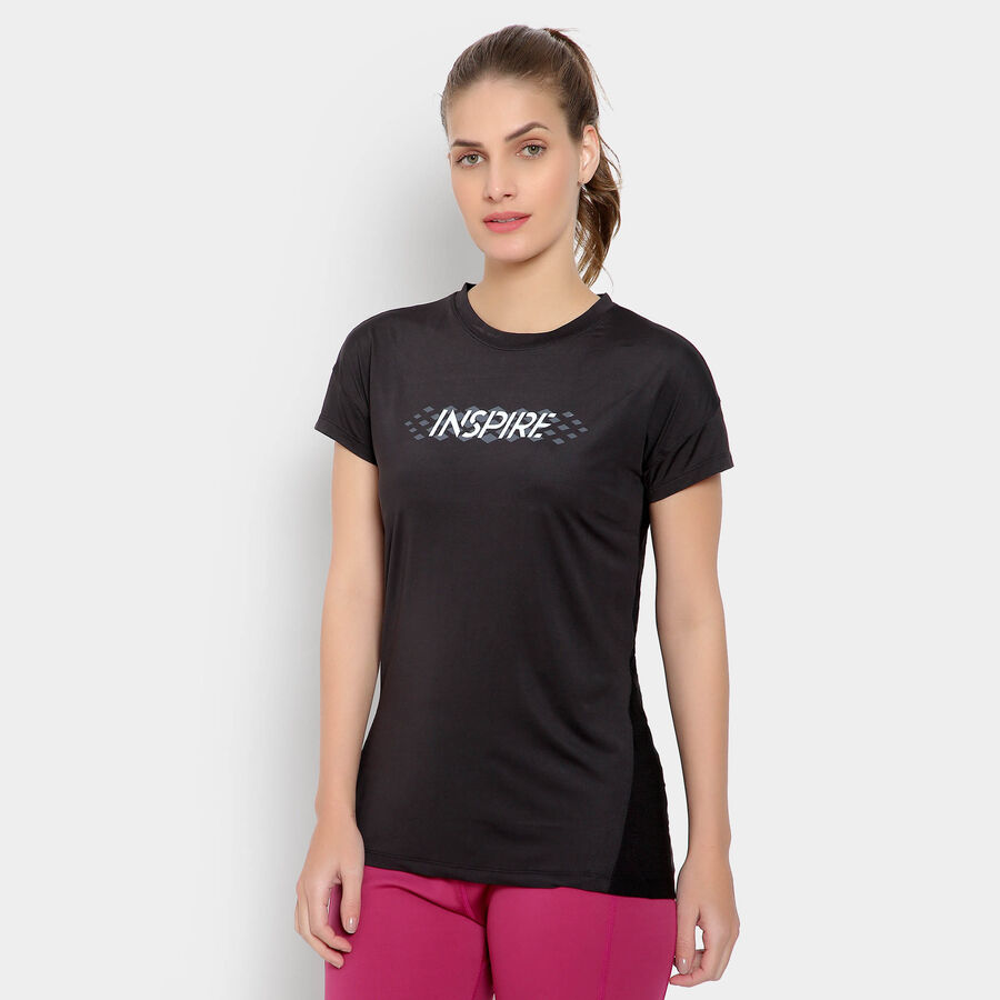 Round Neck T-Shirt, Black, large image number null