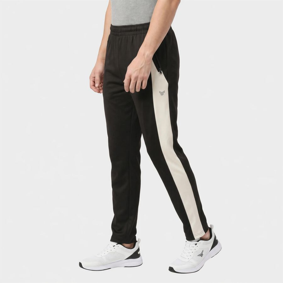 Men's Olive Regular Fit Side-Striped Track Pants, Olive, large