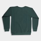 Boys Dark Forest Green Crew Neck Graphic Sweatshirt, गहरा हरा, small image number null