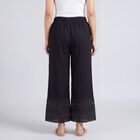 Women's Black Wide-Leg Solid Palazzos, काला, small