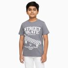 Boys Light Grey Round Neck Casual T-Shirt, Light Grey, small image number null