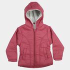 Girls Pink Hooded Puffer Jacket, Pink, small