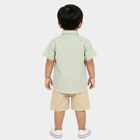 Infants' Beige Cotton Collar Baba Suit, गहरा पीला, small