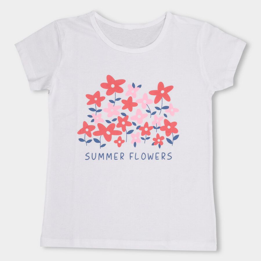Girls' T-Shirt , सफ़ेद, large image number null