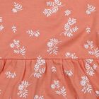 Infants' Peach Floral Printed Fit and Flare Frock, पीच, small