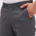 Men's Slim Fit Formal Trousers, Dark Grey, small image number null