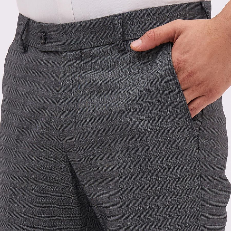 Men's Slim Fit Formal Trousers, Dark Grey, large image number null