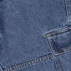 Boys' Medium Blue Relaxed Fit Cargo Jeans, मध्यम नीला, small image number null