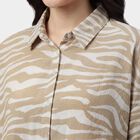 Women's Beige Classic Collar Classic Shirt, Beige, small
