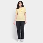 Ladies' 100% Cotton Round Neck T-Shirt , पीला, small
