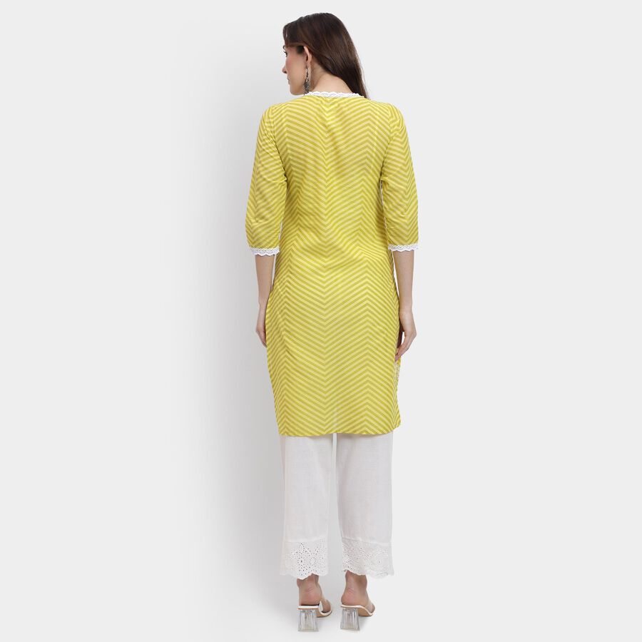 Ladies' 100% Cotton Kurta Pyjama Set, पीला, large image number null
