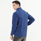 Men's Deep Steel Blue High Neck Casual Sweatshirt, टील ब्लू, small image number null