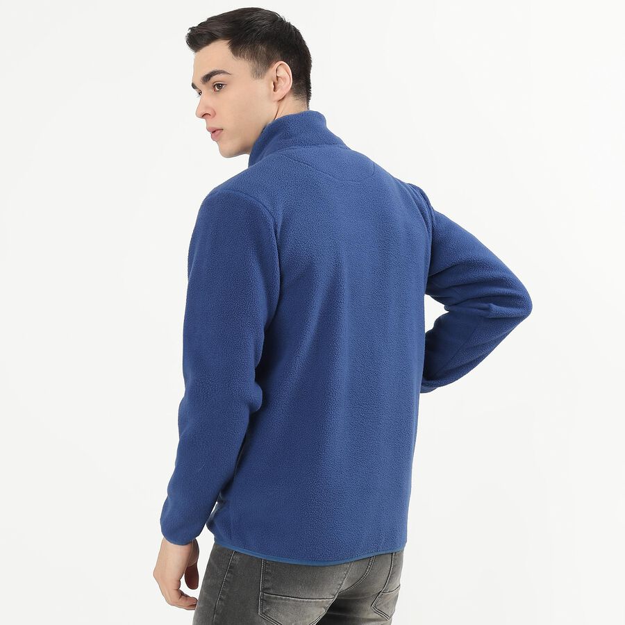 Men's Deep Steel Blue High Neck Casual Sweatshirt, टील ब्लू, large image number null