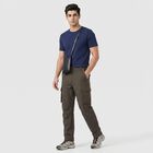 Men's Dark Grey Slim Fit Cargo Trousers, गहरा ग्रे, small