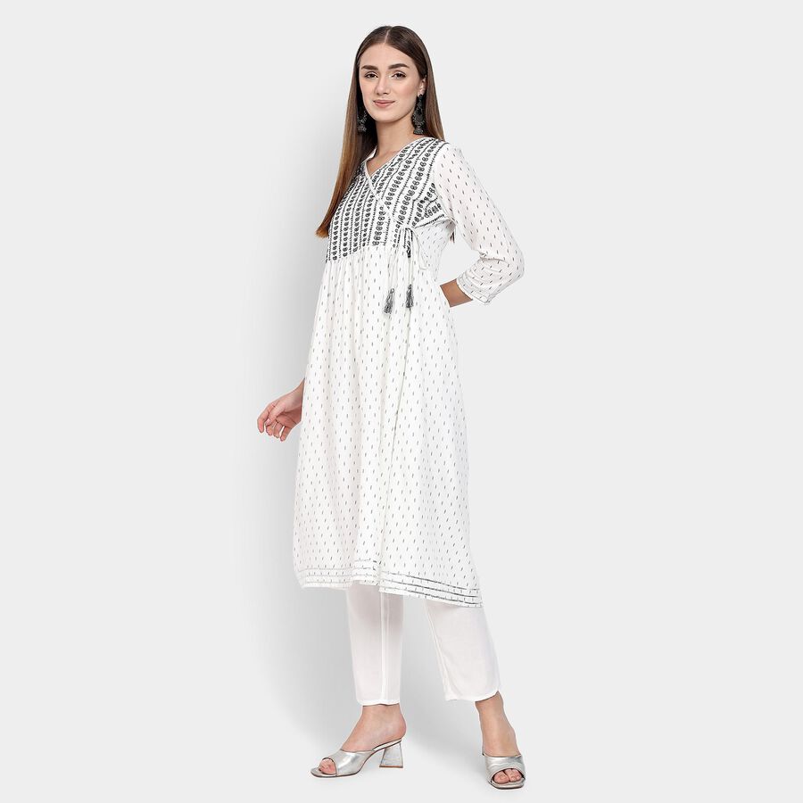 Ladies' Kurta Pyjama Set, Off White, large image number null