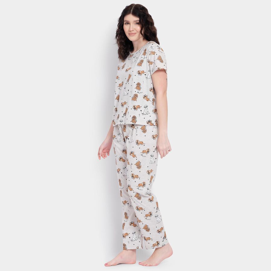 Ladies' Night Suit , Light Grey, large image number null