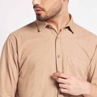 Cotton Solid Casual Shirt, Beige, small image number null