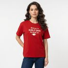 Women's Red Round Neck Regular T-Shirt, Red, small