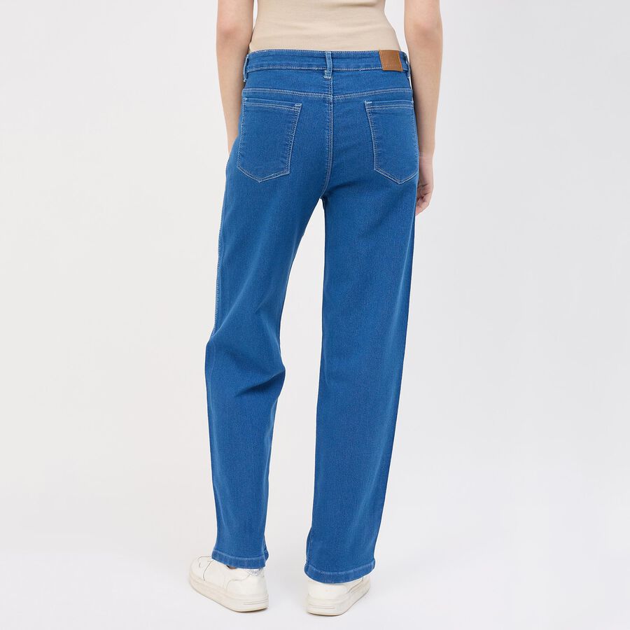 Women's Classic Blue Slim Fit Jeans, मध्यम नीला, large