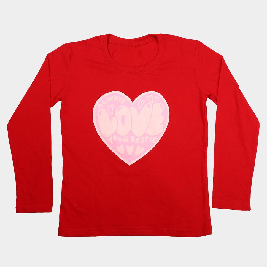Girls Red Regular Top, लाल, large